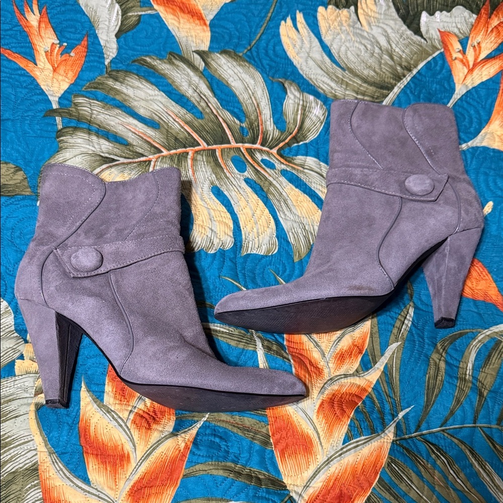 Stylish Gray Suede Ankle Boots
